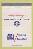 Matchbook Cover - Eaton Howard Stock Fund Investments WEAR 40 Strike