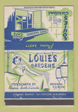 Matchbook Cover - Louie's Gardens Regina SK Chinese girlie 40 Strike