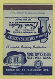 Matchbook Cover - Northwestern National Bank Philadelphia PA 40 Strike