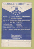 Matchbook Cover - S Soski Piroeff Bryn Mawr PA Taylor Freezers WORN 40 Strike
