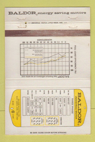 Matchbook Cover - Balco Industrial Motors WEAR 40 Strike
