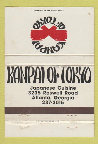 Matchbook Cover - Kanpai of Tokyo Japanese Atlanta GA WEAR 40 Strike
