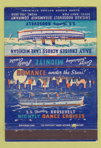 Matchbook Cover - SS Theodore Roosevelt Cruises Chicago IL 40 Strike