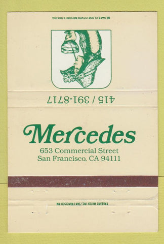 Matchbook Cover - Mercedes San Francisco CA girlie 40 Strike