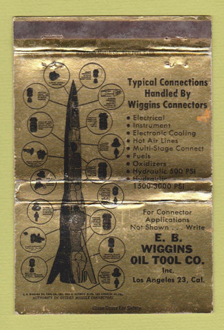 Matchbook Cover - EB Wiggins Oil Tool Los Angeles CA WORN 40 Strike