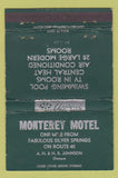 Matchbook Cover - Monterey Motel Silver Springs FL? WORN 40 Strike