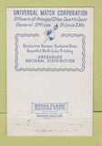 Matchbook Cover - Universal Match Carl Jacobson Kansas City MO WEAR 40 Strike