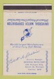 Matchbook Cover - Universal Match Bert Schlain Detroit MI 40 Strike
