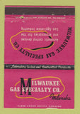 Matchbook Cover - Milwaukee Gas Specialty WI 40 Strike