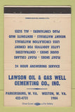 Matchbook Cover - Lawson Oil Gas Cementing Weston Parkersburg WV 40 Strike