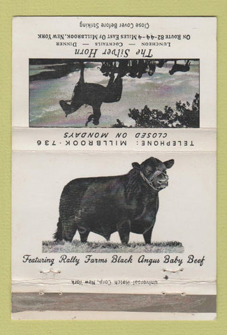 Matchbook Cover - Silver Horn Restaurant Millbrook NY Angus Beef 40 Strike