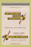 Matchbook Cover - Universal Match William Martin Pittsburgh PA 40 Strike