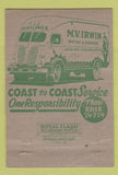 Matchbook Cover - MV Irwin Moving Storage Mayflower  40 Strike
