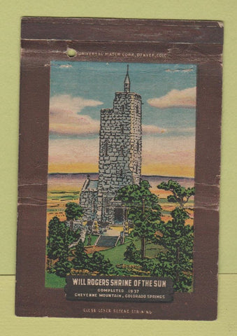 Matchbook Cover - Will Rogers Shrine of the Sun Colorado Springs WEAR 40 Strike