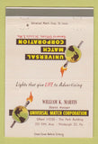 Matchbook Cover - Universal Match William Martin Pittsburgh PA 40 Strike
