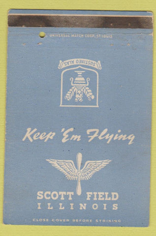 Matchbook Cover - Scott Field IL WWII postcard WEAR 40 Strike