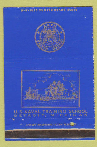 Matchbook Cover - United States Navy Training Detroit MI postcard 40 Strike