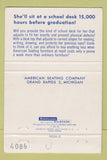 Matchbook Cover - American Seating Desks Madison Wausau WI girlie 40 Strike