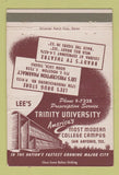 Matchbook Cover - Trinity San Antonio TX 1952 Basketball schedule 40 Strike