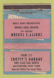 Matchbook Cover - Crotty's Tavern Saugerties NY WORN loe phone 40 Strike