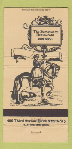 Matchbook Cover - Sumptuary Restaurant New York City girlie 30 Strike