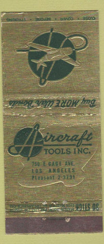 Matchbook Cover - Aircraft Tools Los Angeles CA WEAR 30 Stick