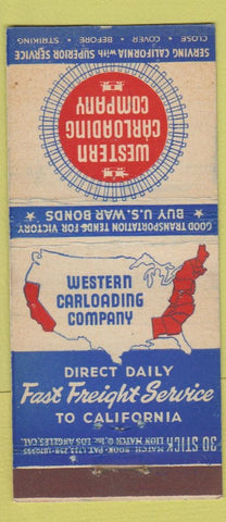 Matchbook Cover - Western Carloading WWII  30 Stick
