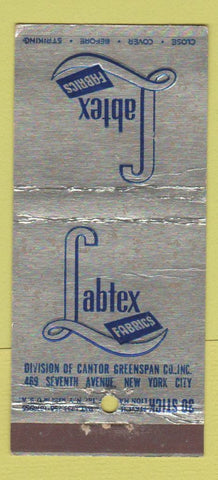 Matchbook Cover - Labtex Fabrics New York City WORN 30 Stick