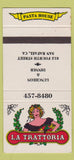 Matchbook Cover - La Trattoria San Rafael CA girlie 30 Strike