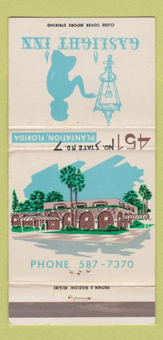 Matchbook Cover - Gaslight Inn Plantation FL girlie 30 Strike