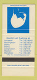 Matchbook Cover - Keith Hall Salons England girlie SAMPLE 30 Strike