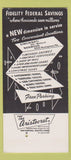 Matchbook Cover - Fidelity Federal Savings Norwood OH SAMPLE 30 Strike