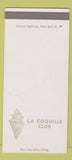 Matchbook Cover - La Coquille Club Palm Beach FL SAMPLE 30 Strike