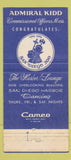 Matchbook Cover - Admiral Kidd Officers Mess San Diego CA 30 Strike