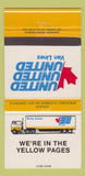 Matchbook Cover - United Van Lines Trucking Canada 30 Strike