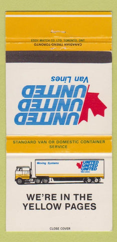 Matchbook Cover - United Van Lines Trucking Canada 30 Strike