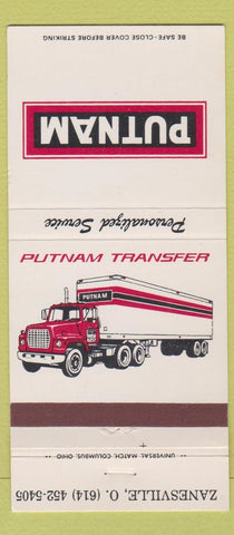 Matchbook Cover - Putnam Trucking Zanesville OH 30 Strike