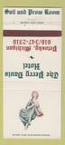 Matchbook Cover - Perry Davis Hotel Petosky MI girlie  30 Strike