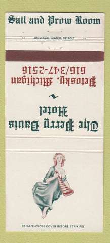 Matchbook Cover - Perry Davis Hotel Petosky MI girlie  30 Strike