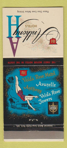 Matchbook Cover - Anthony Hotels Hot Springs AR? girlie #676 30 Strike