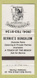 Matchbook Cover - Bernie's Bungalow Callaway FL girlie #1131 WORN 30 Strike