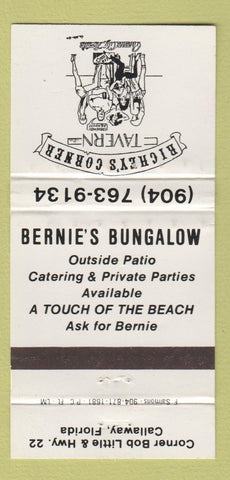 Matchbook Cover - Bernie's Bungalow Callaway FL girlie #1131 WORN 30 Strike