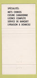 Matchbook Cover - China Mavrice Chinese St Jerome QC 30 Strike