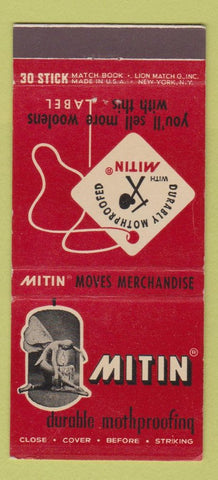 Matchbook Cover - Mitin Wool  NYC Geigy 30 Stick