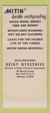 Matchbook Cover - Mitin Wool  NYC Geigy 30 Stick
