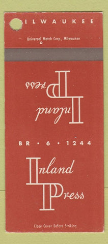 Matchbook Cover - Inland Press Milwaukee WI SAMPLE 30 Strike
