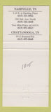 Matchbook Cover - Hooters Owl girlie #1805 Nashville Chattanooga 30 Strike