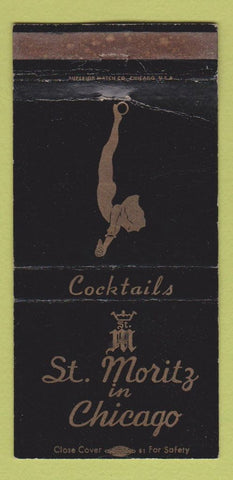 Matchbook Cover - St Moritz Chicago IL girlie WORN 30 Strike
