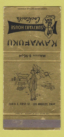 Matchbook Cover - Kawafuku Sukiyaki House Los Angeles CA girlie WEAR 30 Strike