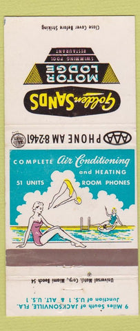 Matchbook Cover - Golden Sands Motor Lodge Jacksonville FL girlie 3174 30 Strike